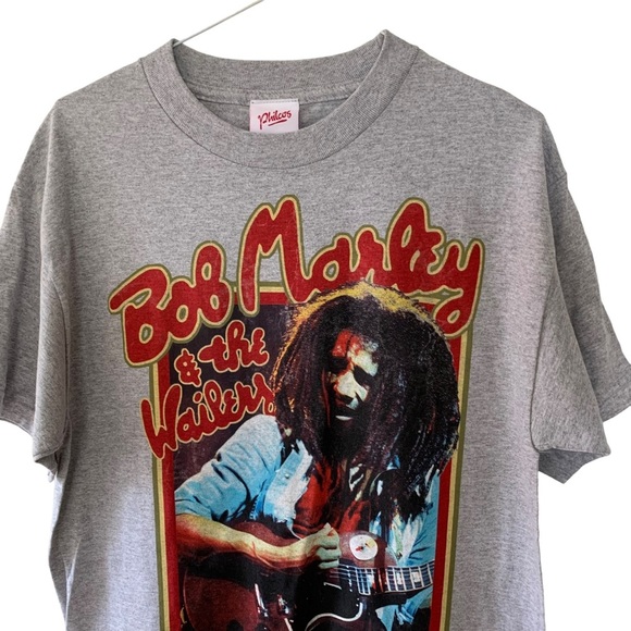 Bob Marley and The Wailers Reggae T Shirt Grey Crew Jamaica Rasta Dreadlocks - Picture 3 of 12